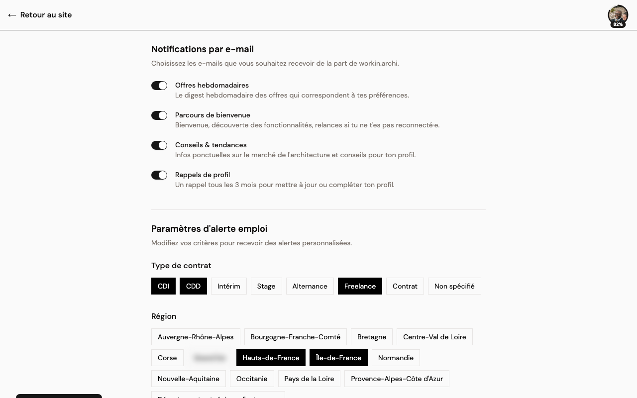 Account settings